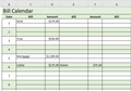 Digital Monthly Bill Calendar